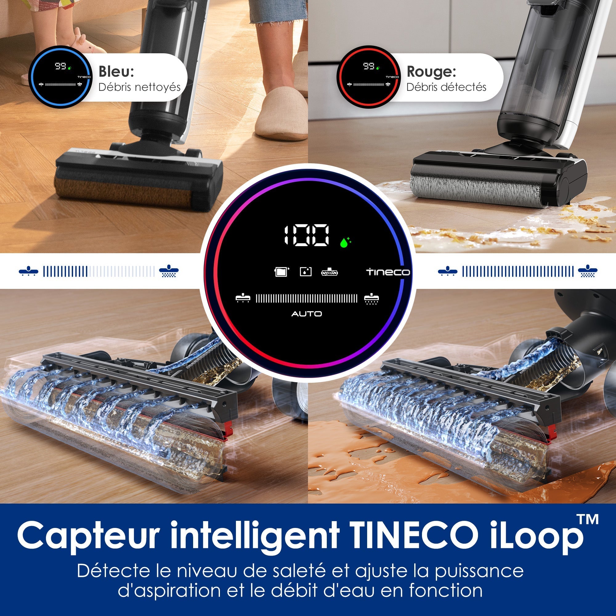 Le Floor One S5 Intelligent Aspirateur Eau et Poussière sans Fil