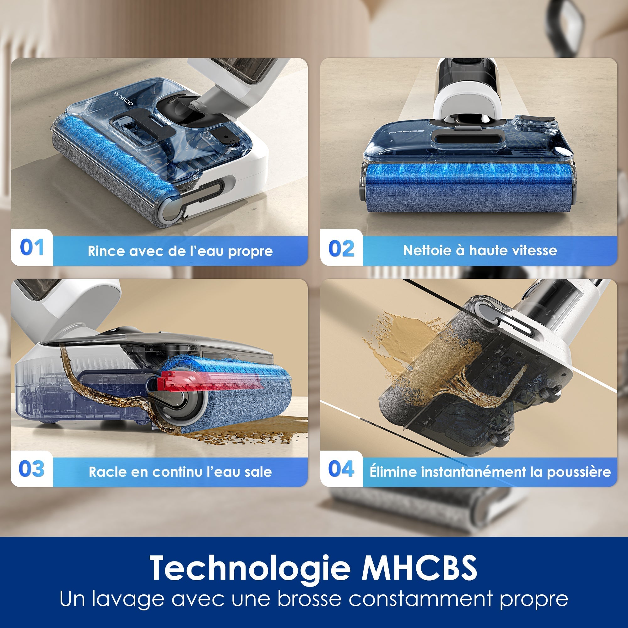 Le Floor ONE STRETCH S6 Aspirateur Eau et Poussière Laveur de Sols