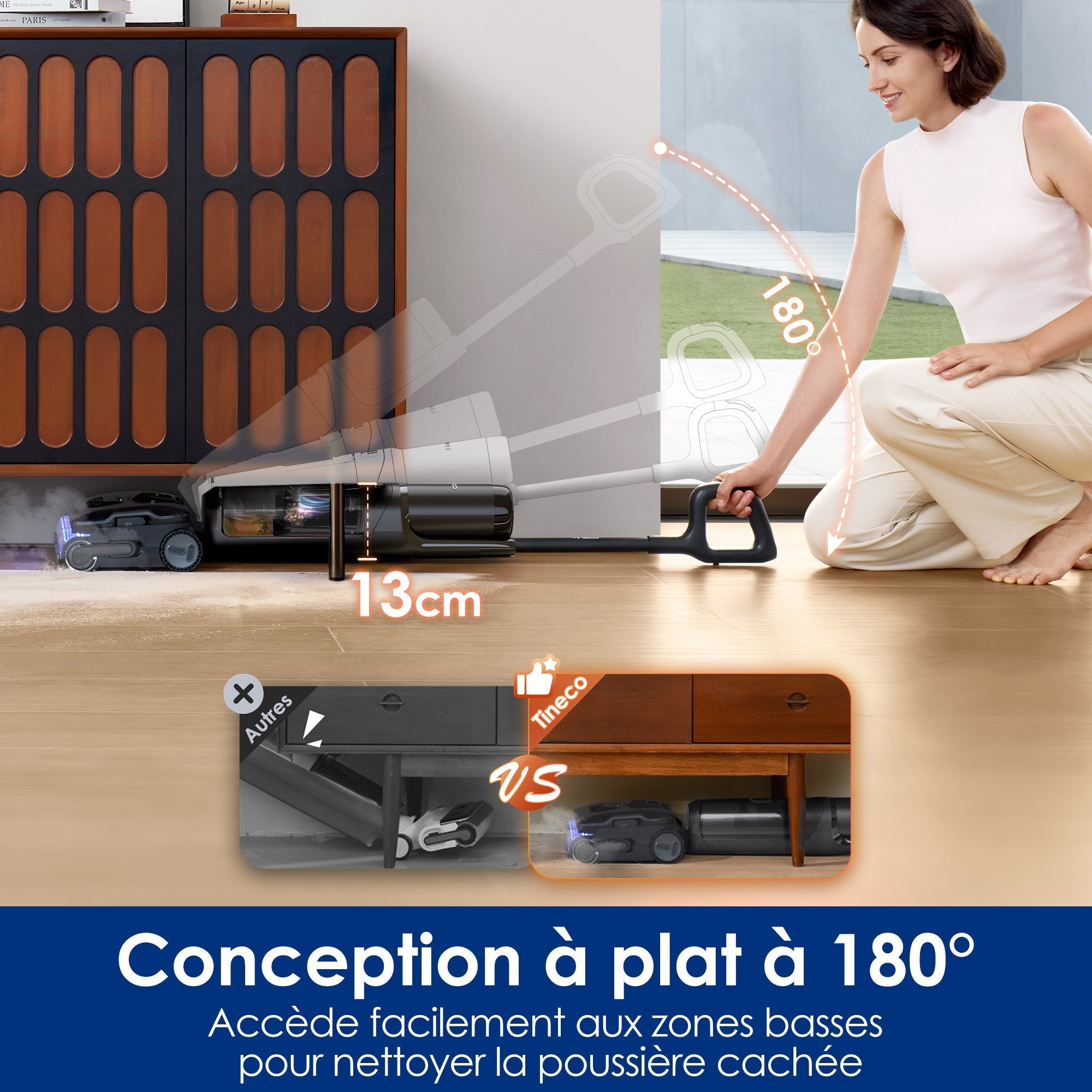 Le FLOOR ONE S7 Stretch Steam Aspirateur Balai Vapeur Sans Fil Tout-en-Un