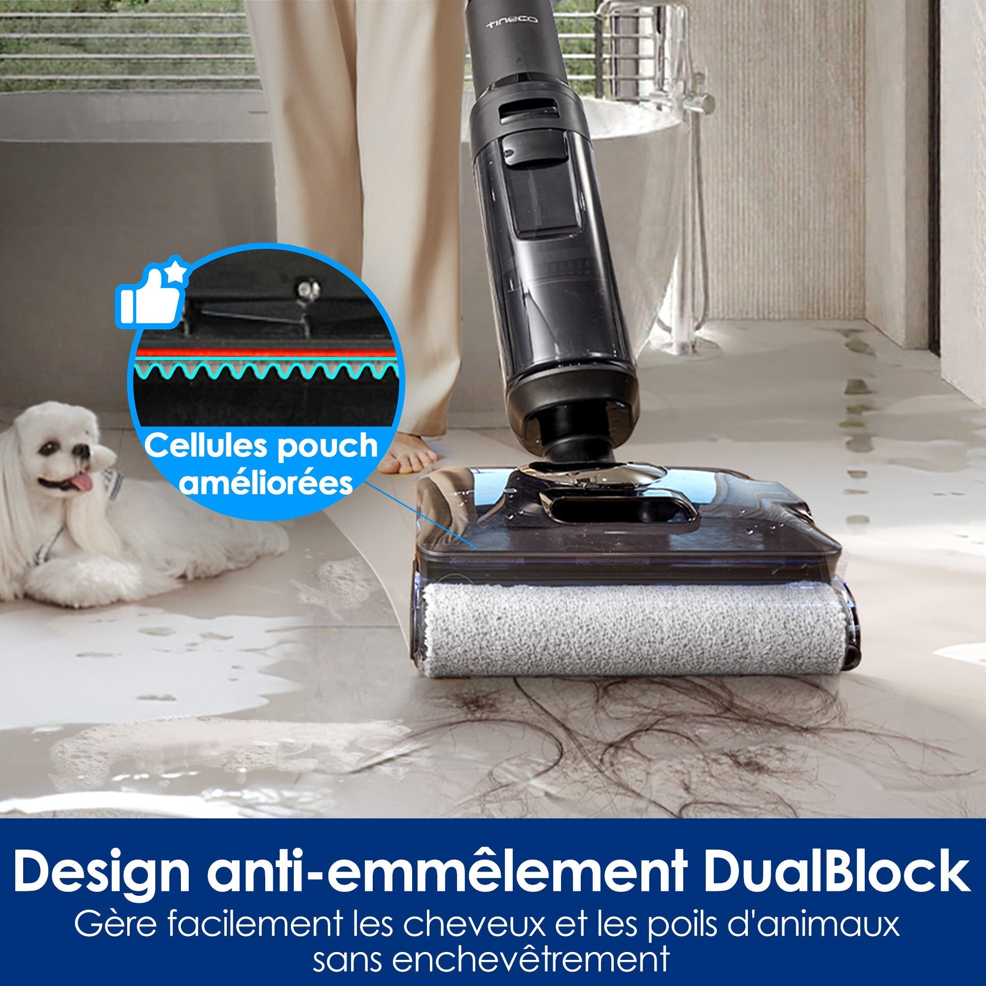 Le FLOOR ONE S7 Stretch Steam Aspirateur Balai Vapeur Sans Fil Tout-en-Un