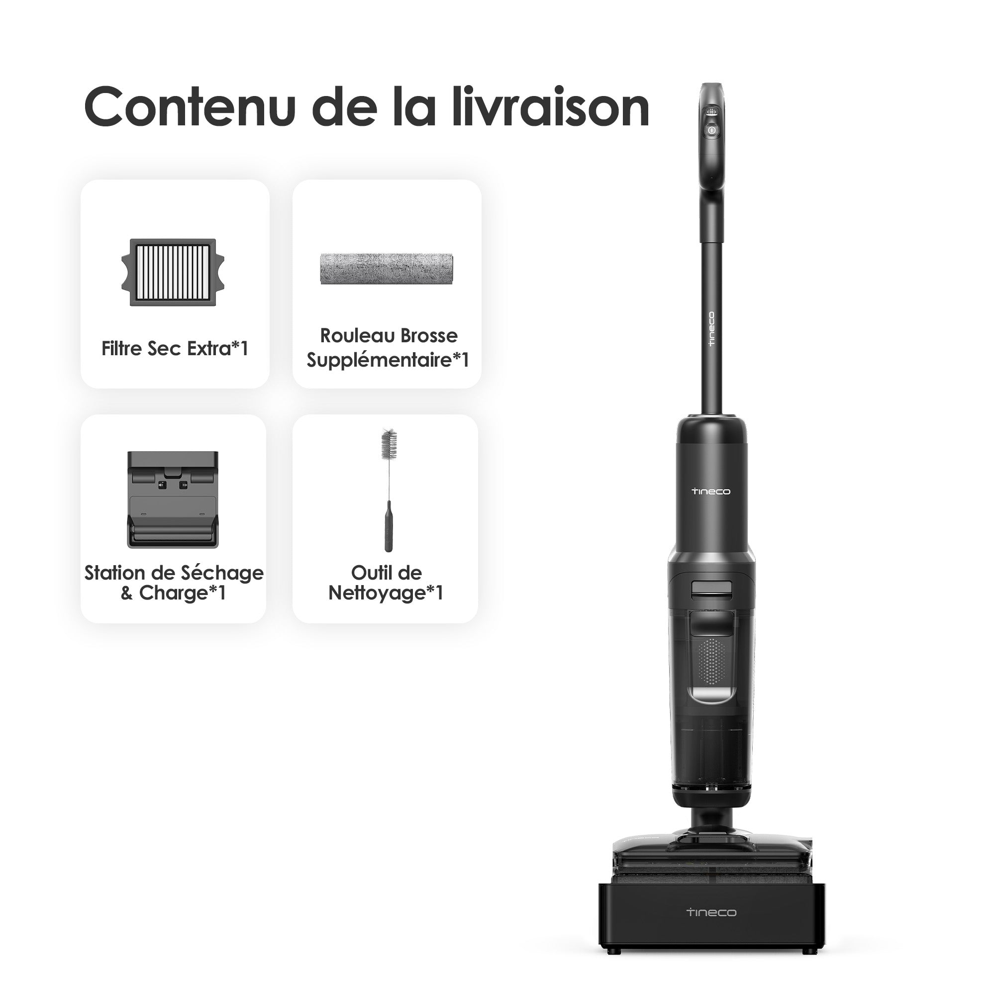 Le FLOOR ONE S7 Stretch Steam Aspirateur Balai Vapeur Sans Fil Tout-en-Un