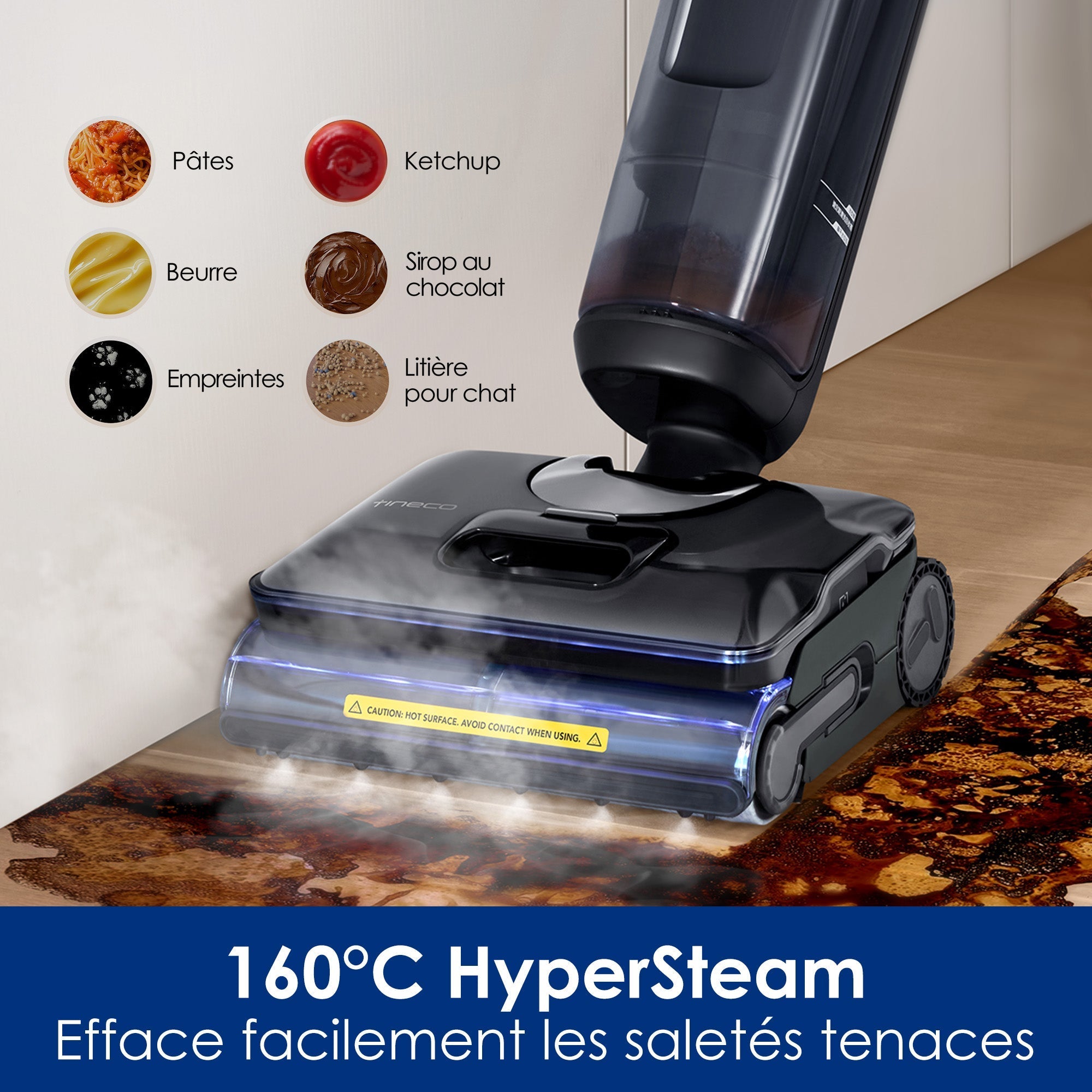 Le FLOOR ONE S7 Stretch Steam Aspirateur Balai Vapeur Sans Fil Tout-en-Un
