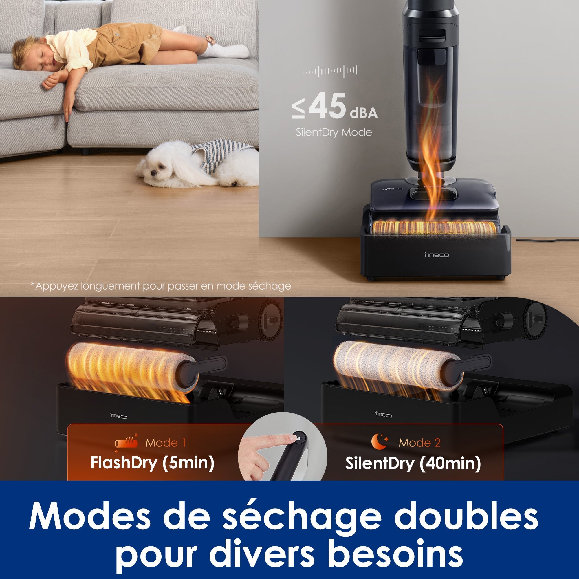 Le FLOOR ONE S7 Stretch Steam Aspirateur Balai Vapeur Sans Fil Tout-en-Un