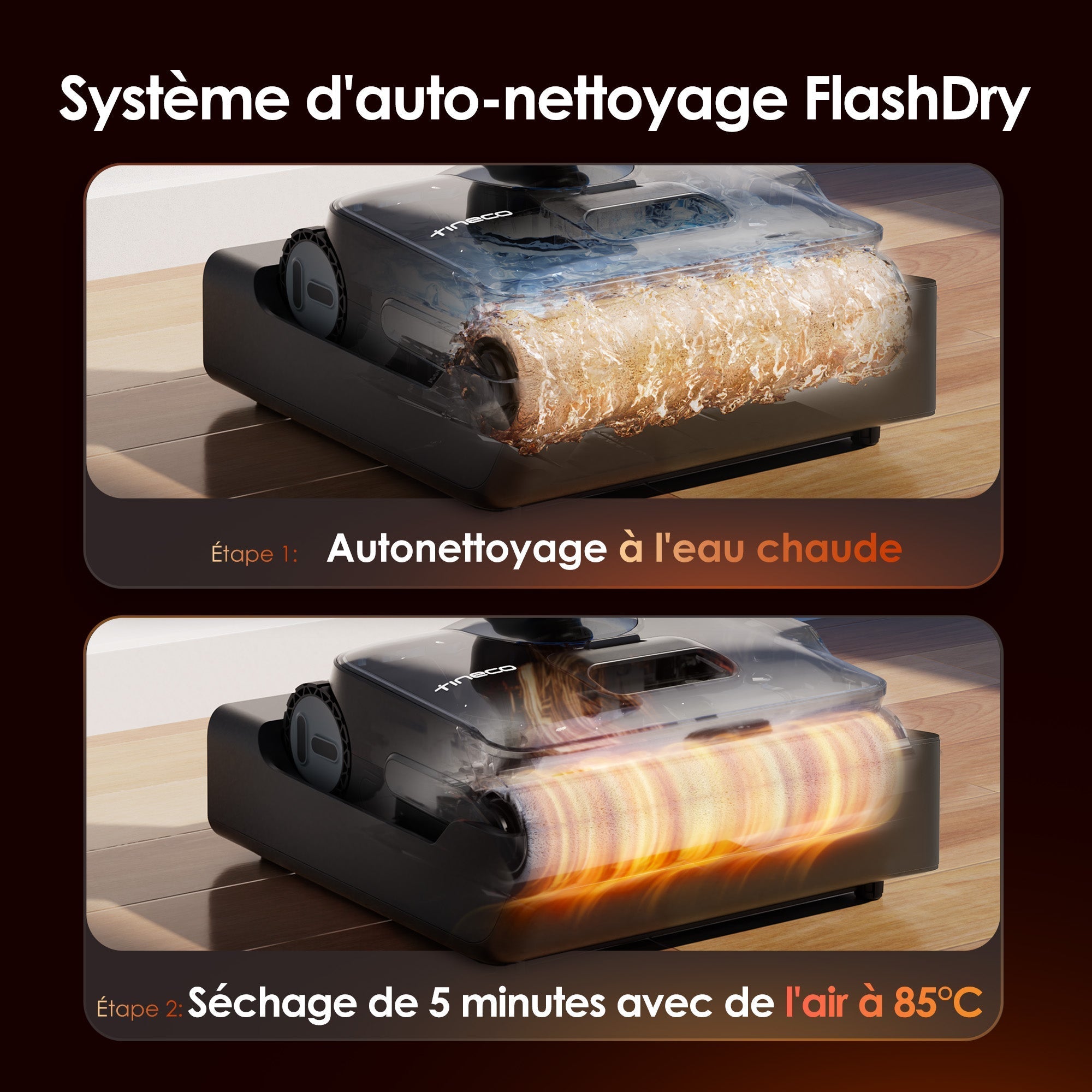 Le FLOOR ONE S7 Stretch Steam Aspirateur Balai Vapeur Sans Fil Tout-en-Un